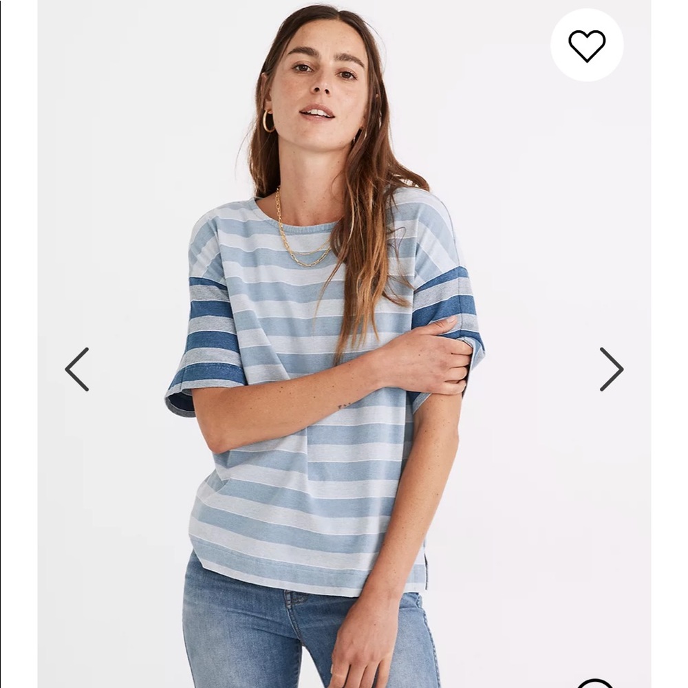 MADEWELL Indigo Stripe Block tee medium